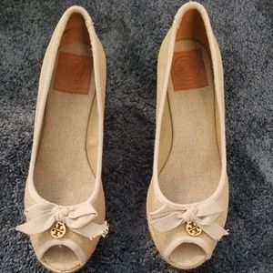 Tory Burch Peep Toe Wedge Sandal